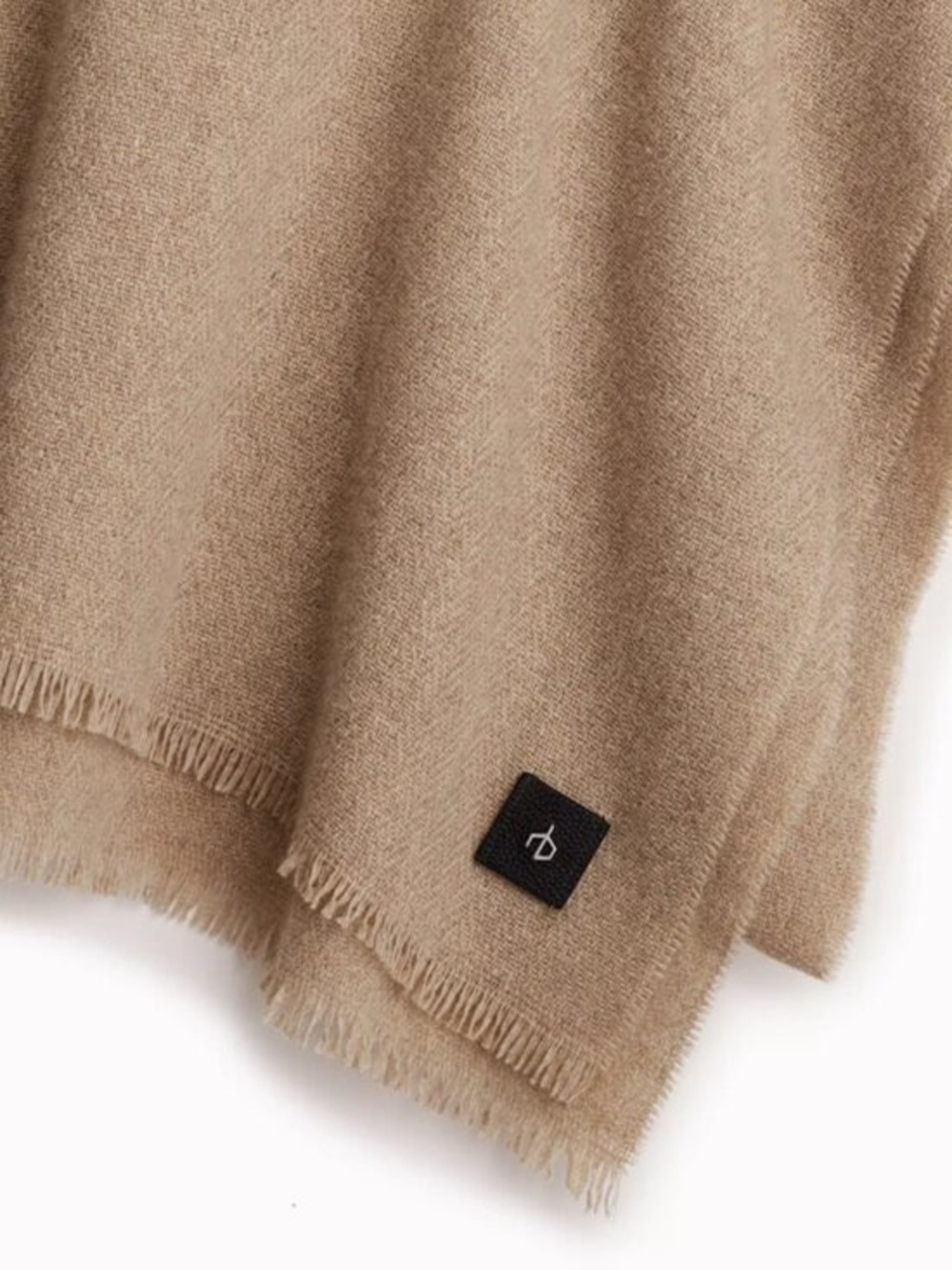 NWT Rag & Bone Riley Camel Italian Cashmere Fringe Long Big Shawl Scarf Unisex